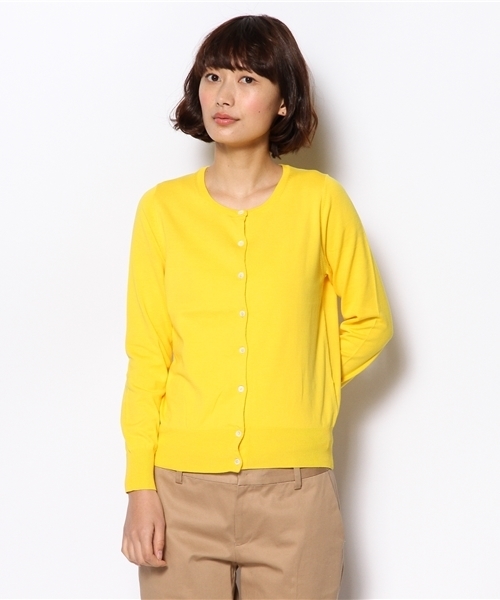 SHIPS for women（シップスフォーウィメン）の「コットン クルーネック カーディガン（カーディガン/ボレロ・レディース・ブルー/ホワイト/グレー/ベージュ/ピンク系その他/イエロー/グリーン・38/36）」の17枚目の写真