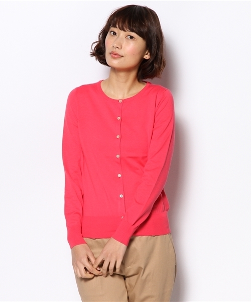 SHIPS for women（シップスフォーウィメン）の「コットン クルーネック カーディガン（カーディガン/ボレロ・レディース・ブルー/ホワイト/グレー/ベージュ/ピンク系その他/イエロー/グリーン・38/36）」の18枚目の写真