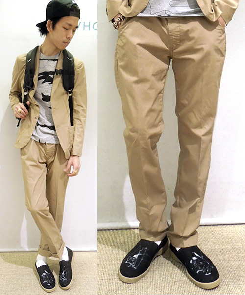 WHO'S WHO gallery（フーズフーギャラリー）の「ポプリントラウザーパンツ（スラックス・メンズ・レッド/ブラック/ベージュ/ネイビー・MEDIUM/LARGE）」の3枚目の写真