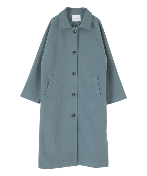 titivate（ティティベイト）の「ｽﾃﾝｶﾗｰﾒﾙﾄﾝﾛﾝｸﾞｺｰﾄ（ステンカラーコート・レディース・アイボリー/ブルー/グリーン/グレイッシュベージュ/ブラック・M）」の5枚目の写真