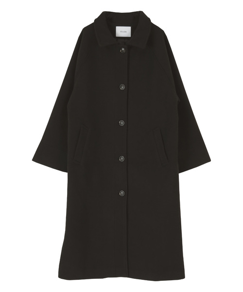 titivate（ティティベイト）の「ｽﾃﾝｶﾗｰﾒﾙﾄﾝﾛﾝｸﾞｺｰﾄ（ステンカラーコート・レディース・アイボリー/ブルー/グリーン/グレイッシュベージュ/ブラック・M）」の3枚目の写真