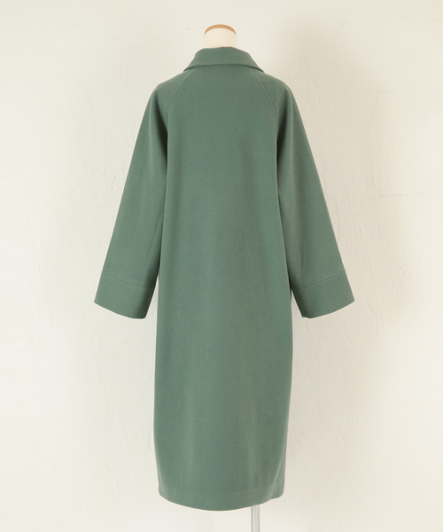 titivate（ティティベイト）の「ｽﾃﾝｶﾗｰﾒﾙﾄﾝﾛﾝｸﾞｺｰﾄ（ステンカラーコート・レディース・アイボリー/ブルー/グリーン/グレイッシュベージュ/ブラック・M）」の13枚目の写真