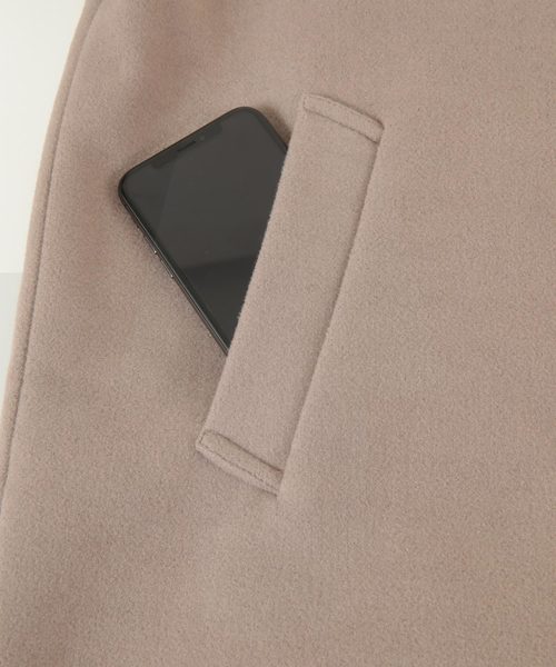 titivate（ティティベイト）の「ｽﾃﾝｶﾗｰﾒﾙﾄﾝﾛﾝｸﾞｺｰﾄ（ステンカラーコート・レディース・アイボリー/ブルー/グリーン/グレイッシュベージュ/ブラック・M）」の16枚目の写真