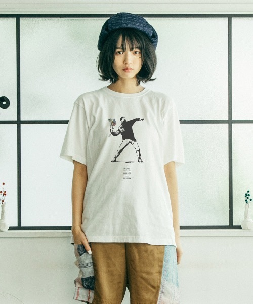 STOF(�X�g�t)��2020�t�ā@STOF×Banksy FLOWER BOMBER�@�s�O�����gT�V���c(T�V���c/�J�b�g�\�[)