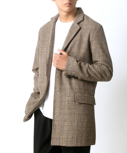 Lazar（ラザル）の「メルトン ウール チェスターコート（チェスターコート・メンズ・ブラック/ネイビー/グレー/カーキ/グレー系その他/ベージュ系その他/キャメル/チャコール・LL/M/L）」の5枚目の写真