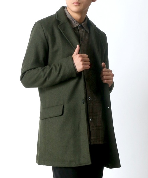 Lazar（ラザル）の「メルトン ウール チェスターコート（チェスターコート・メンズ・ブラック/ネイビー/グレー/カーキ/グレー系その他/ベージュ系その他/キャメル/チャコール・LL/M/L）」の6枚目の写真