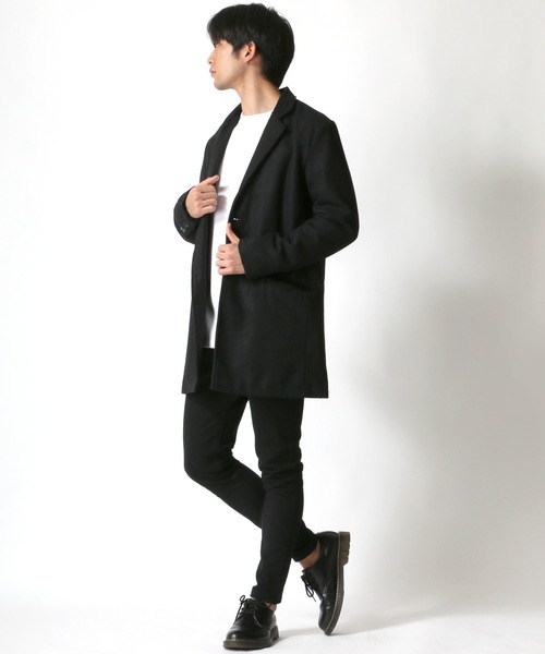 Lazar（ラザル）の「メルトン ウール チェスターコート（チェスターコート・メンズ・ブラック/ネイビー/グレー/カーキ/グレー系その他/ベージュ系その他/キャメル/チャコール・LL/M/L）」の12枚目の写真