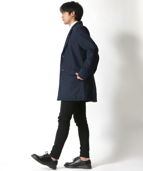 Lazar（ラザル）の「メルトン ウール チェスターコート（チェスターコート・メンズ・ブラック/ネイビー/グレー/カーキ/グレー系その他/ベージュ系その他/キャメル/チャコール・LL/M/L）」の22枚目の写真