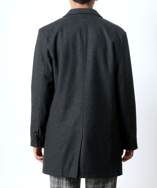Lazar（ラザル）の「メルトン ウール チェスターコート（チェスターコート・メンズ・ブラック/ネイビー/グレー/カーキ/グレー系その他/ベージュ系その他/キャメル/チャコール・LL/M/L）」の9枚目の写真