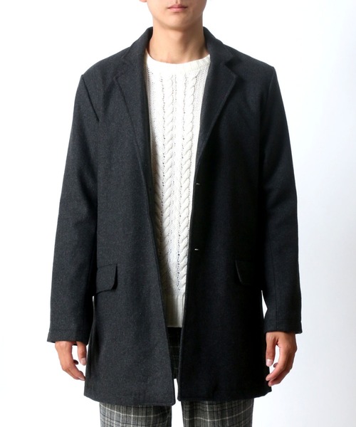 Lazar（ラザル）の「メルトン ウール チェスターコート（チェスターコート・メンズ・ブラック/ネイビー/グレー/カーキ/グレー系その他/ベージュ系その他/キャメル/チャコール・LL/M/L）」の11枚目の写真