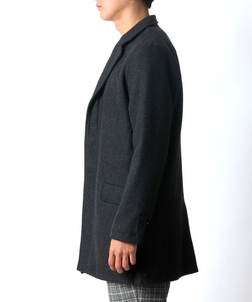 Lazar（ラザル）の「メルトン ウール チェスターコート（チェスターコート・メンズ・ブラック/ネイビー/グレー/カーキ/グレー系その他/ベージュ系その他/キャメル/チャコール・LL/M/L）」の10枚目の写真