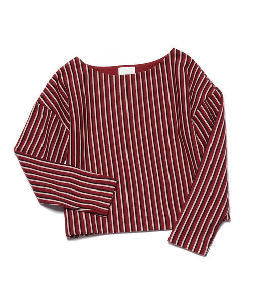 Ray BEAMS（レイビームス）の「Ray BEAMS / ストライプ ジャカード ボートネック（Tシャツ/カットソー・レディース・ワイン/ネイビー・ONE SIZE）」の16枚目の写真