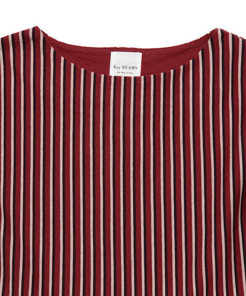Ray BEAMS（レイビームス）の「Ray BEAMS / ストライプ ジャカード ボートネック（Tシャツ/カットソー・レディース・ワイン/ネイビー・ONE SIZE）」の18枚目の写真