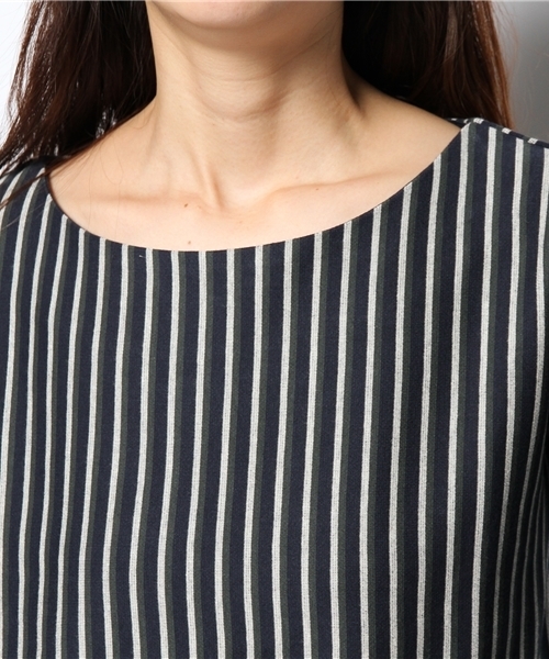 Ray BEAMS（レイビームス）の「Ray BEAMS / ストライプ ジャカード ボートネック（Tシャツ/カットソー・レディース・ワイン/ネイビー・ONE SIZE）」の7枚目の写真