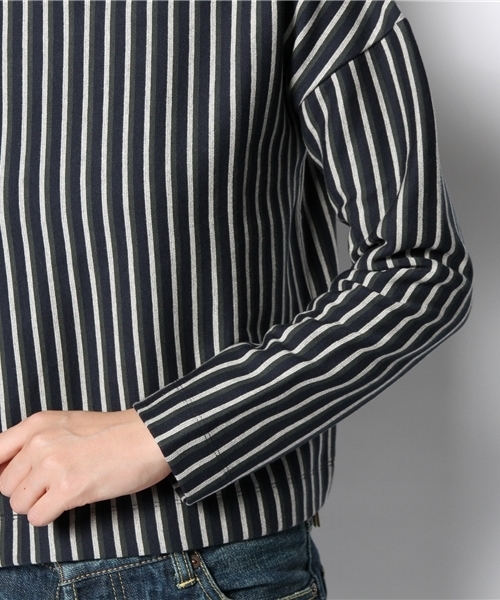 Ray BEAMS（レイビームス）の「Ray BEAMS / ストライプ ジャカード ボートネック（Tシャツ/カットソー・レディース・ワイン/ネイビー・ONE SIZE）」の8枚目の写真