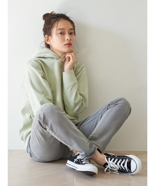 AMERICAN HOLIC(アメリカンホリック)の「刺繍ロゴ入りフード付き裏毛プルオーバー*(パーカー・レディース・チャコールグレー/オフホワイト/ミント/グレイッシュベージュ/イエロー・L/M)」の18枚目の写真