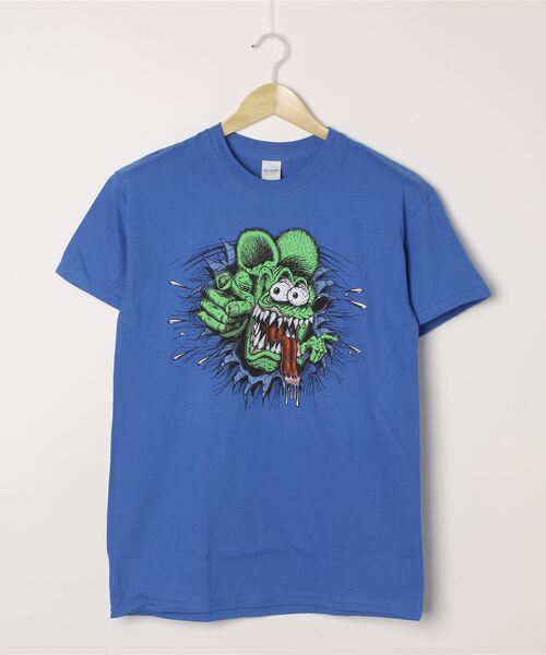 RAT FINK（ラットフィンク）の「【THRIFTY LOOK / スリフティールック】"RAT FINK（ラットフィンク） "PRINT TEE ビンテージ/ユーズドライクTシャツ（Tシャツ/カットソー・メンズ・ブルー/ブラック系その他/ブラック/サックスブルー/スミクロ/ブラック系その他2/ホワイト/レッド/ブラック系その他3/その他1/ホワイト系1/その他2・MEDIUM/LARGE/X-LARGE）」の9枚目の写真