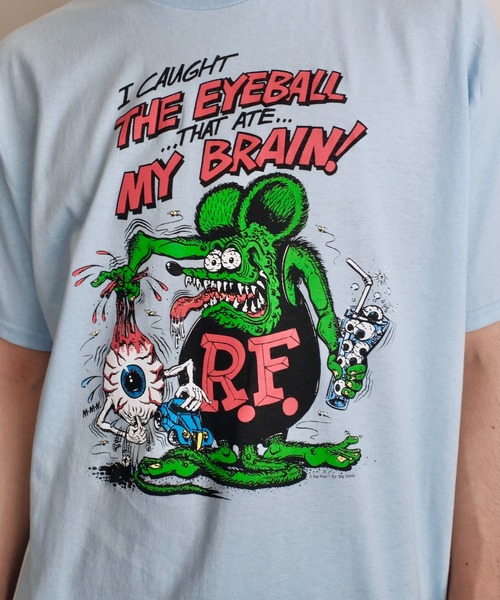 RAT FINK（ラットフィンク）の「【THRIFTY LOOK / スリフティールック】"RAT FINK（ラットフィンク） "PRINT TEE ビンテージ/ユーズドライクTシャツ（Tシャツ/カットソー・メンズ・ブルー/ブラック系その他/ブラック/サックスブルー/スミクロ/ブラック系その他2/ホワイト/レッド/ブラック系その他3/その他1/ホワイト系1/その他2・MEDIUM/LARGE/X-LARGE）」の21枚目の写真