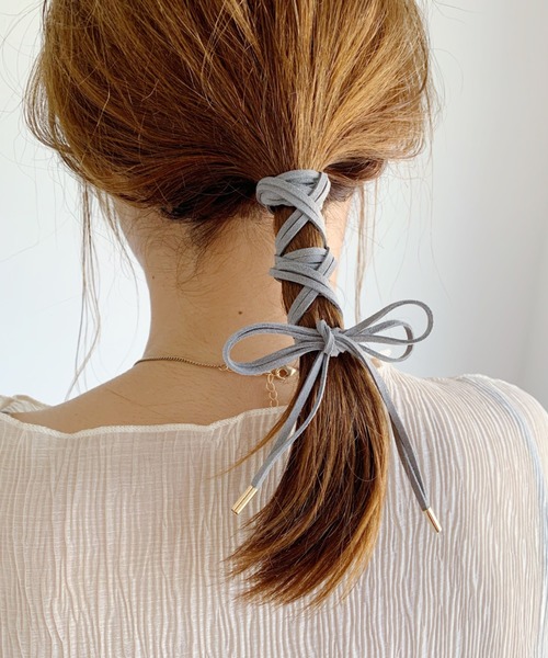 CLEA（クレア）の「スエード 2連 リボン（その他ヘアアクセサリー・レディース・ベージュ/ブラウン/ブラック/カーキ/オリーブ/ライトパープル/グレー/ホワイト・FREE）」の18枚目の写真