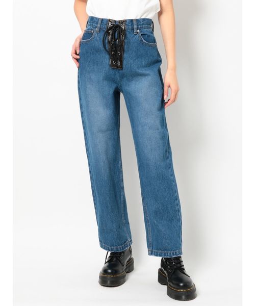 jouetie(ジュエティ)の「レースアップデニム(デニムパンツ・レディース・オフホワイト/ピンク/ブルー・SMALL/MEDIUM)」の11枚目の写真