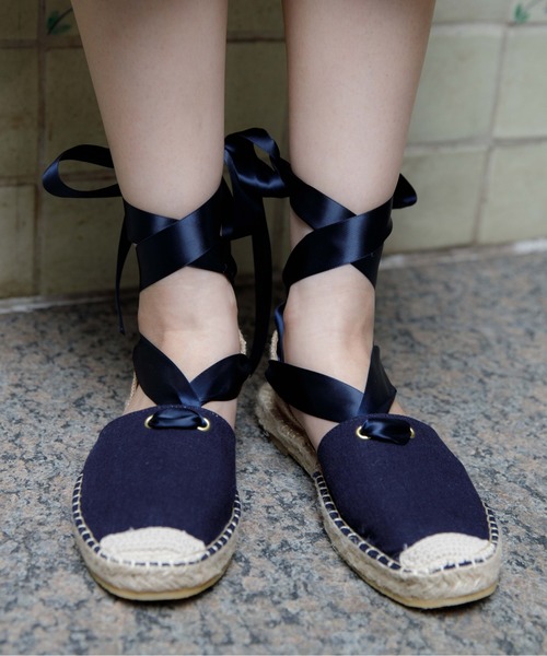 flower(フラワー)の「リボンジュートエスパドリーユ(サンダル・レディース・ネイビー/ブラウン/アイボリー・6/8/9/7/5)」の3枚目の写真