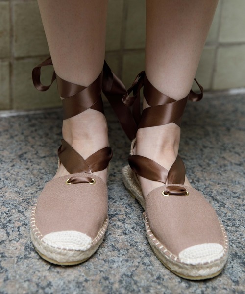 flower(フラワー)の「リボンジュートエスパドリーユ(サンダル・レディース・ネイビー/ブラウン/アイボリー・6/8/9/7/5)」の2枚目の写真