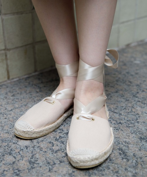 flower(フラワー)の「リボンジュートエスパドリーユ(サンダル・レディース・ネイビー/ブラウン/アイボリー・6/8/9/7/5)」の1枚目の写真