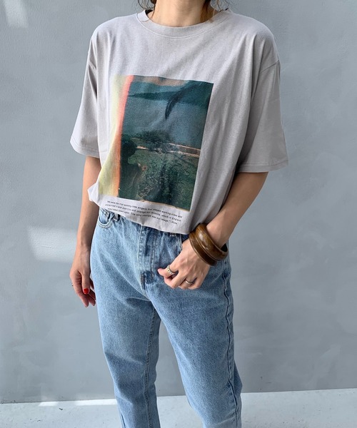 LE MORE（リモア）の「グラフィックフォトTEE（Tシャツ/カットソー・レディース・ホワイト/グレー・FREE）」の8枚目の写真