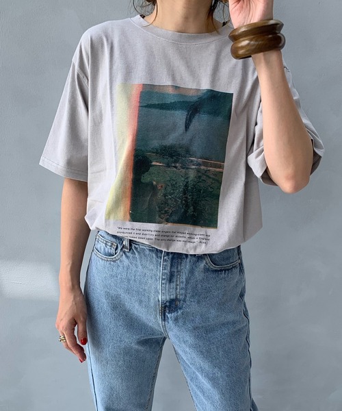 LE MORE（リモア）の「グラフィックフォトTEE（Tシャツ/カットソー・レディース・ホワイト/グレー・FREE）」の9枚目の写真