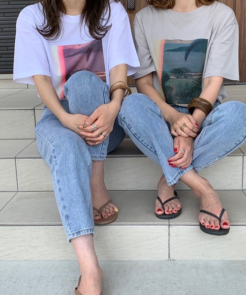 LE MORE（リモア）の「グラフィックフォトTEE（Tシャツ/カットソー・レディース・ホワイト/グレー・FREE）」の10枚目の写真