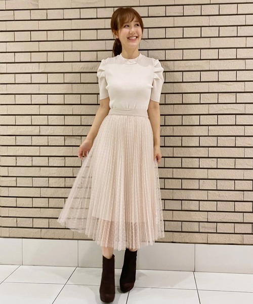 セール リブフレアニットワンピース ドットチュールスカート ワンピース 31 Sons De Mode トランテアン ソン ドゥ モード のファッション通販 Zozotown