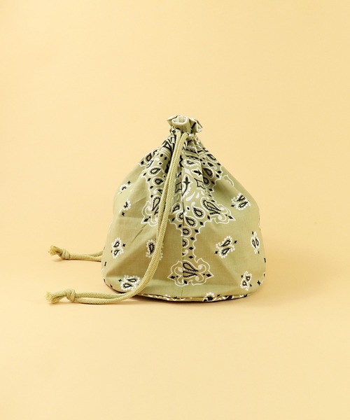 HAV-A-HANK（ハバハンク ）の「∴【 HAV-A-HANK / ハバハンク 】BANDANNA  DRAWSTRING BAG バンダナ 巾着バッグ（エコバッグ/サブバッグ・メンズ・ブラック/ベージュ/ピンク/ブルー/ホワイト・FREE）」の16枚目の写真