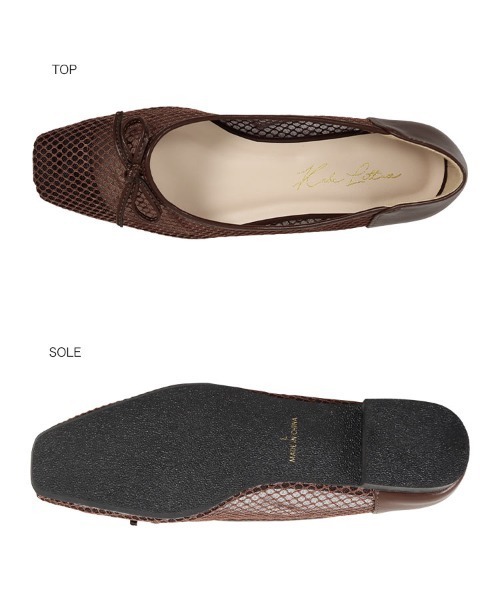 KOBE LETTUCE（コウベレタス）の「スクエアトゥメッシュパンプス（パンプス・レディース・ブラック/ベージュ/ブラウン/ホワイト・LL/S/M/L）」の5枚目の写真