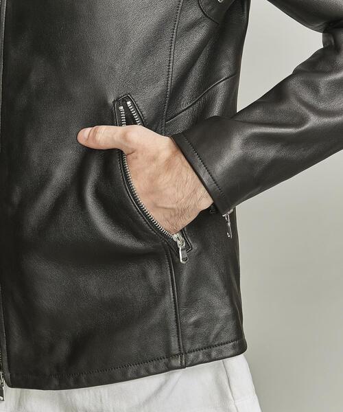ユナイテッドアローズ レザーシングルライダースジャケット 羊革 シープスキン M シープレザー シングル ライダース ジャケット（ライダース