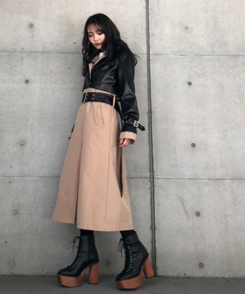 ENVYM(アンビー)の「レイヤーライクトレンチCT(トレンチコート・レディース・ブラック/ベージュ・FREE)」の13枚目の写真