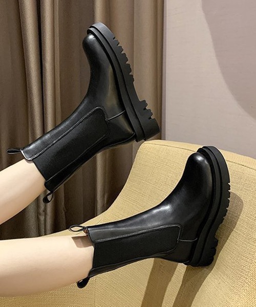 STYLEBLOCK（スタイルブロック）の「厚底サイドゴアロングブーツ（ブーツ・レディース・ブラック・39/35/37/40/36/38）」の5枚目の写真