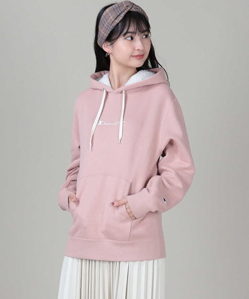 Champion（チャンピオン）の「【Champion】フードボアパーカー（パーカー・レディース・キナリ/グレー/ライトピンク・M/L）」の3枚目の写真