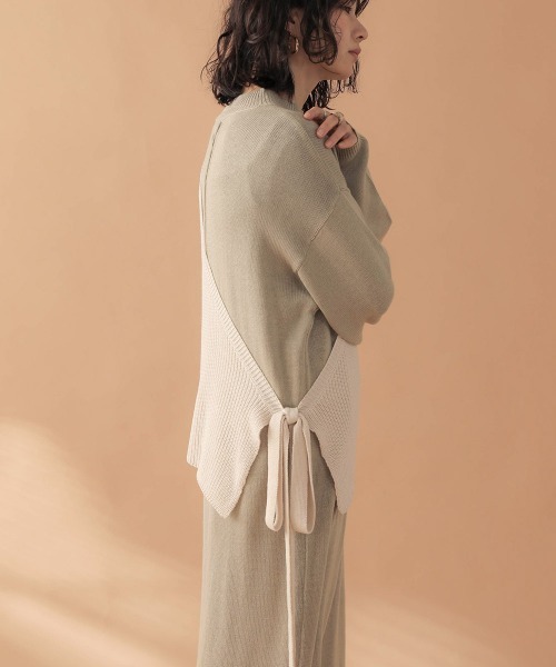 Bab(バブ)の「【WEB限定】ワンショルベスト付きレイヤードニットワンピース(ワンピース・レディース・サンドベージュ/ブラック/ベージュ・FREE)」の12枚目の写真