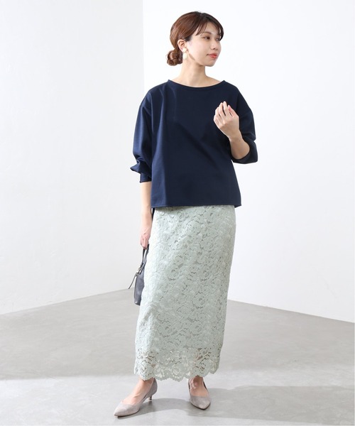 La TOTALITE(ラトータリテ)の「レースロングタイトスカート◆(スカート・レディース・キャメル/グリーン/ホワイト・36/38)」の6枚目の写真