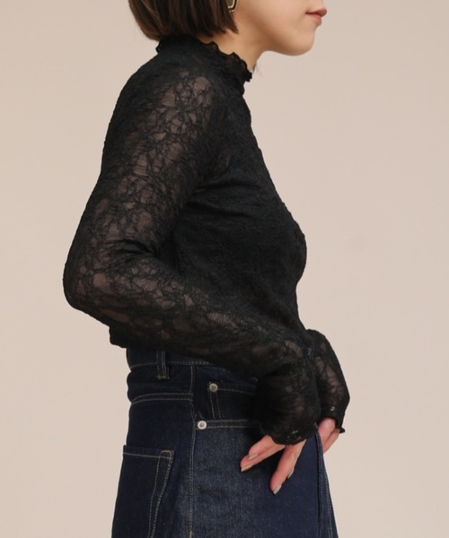 ap retro（アプレトロ）の「シアータートルレースカットソー【ZOZO限定アイテム】（Tシャツ/カットソー・レディース・ホワイト/ブラック/アイボリー・FREE）」の6枚目の写真