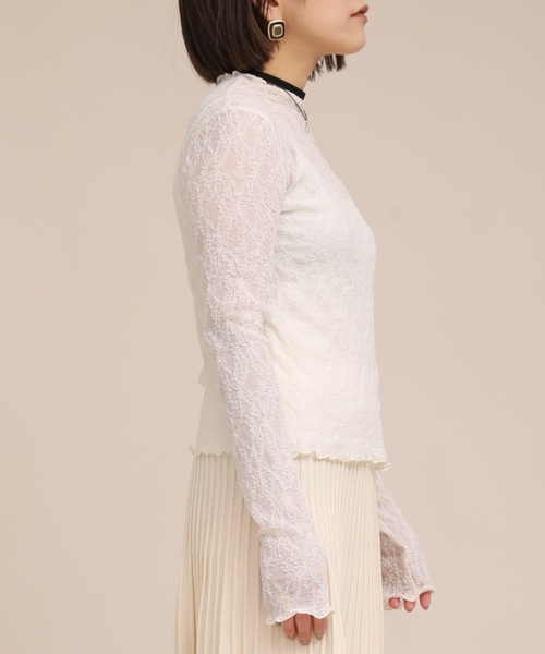 ap retro（アプレトロ）の「シアータートルレースカットソー【ZOZO限定アイテム】（Tシャツ/カットソー・レディース・ホワイト/ブラック/アイボリー・FREE）」の19枚目の写真