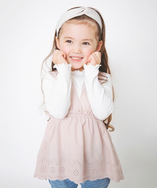 BRANSHES（ブランシェス）の「【ペア】レース重ね着風長袖Tシャツ（Tシャツ/カットソー・キッズ・ベージュ/パープル・100cm/90cm/130cm/140cm/150cm/110cm/120cm）」の12枚目の写真