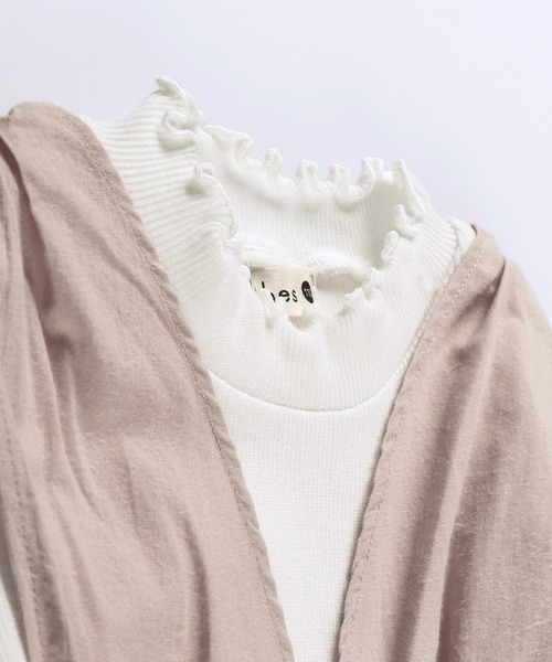 BRANSHES（ブランシェス）の「【ペア】レース重ね着風長袖Tシャツ（Tシャツ/カットソー・キッズ・ベージュ/パープル・100cm/90cm/130cm/140cm/150cm/110cm/120cm）」の13枚目の写真