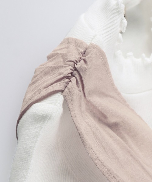 BRANSHES（ブランシェス）の「【ペア】レース重ね着風長袖Tシャツ（Tシャツ/カットソー・キッズ・ベージュ/パープル・100cm/90cm/130cm/140cm/150cm/110cm/120cm）」の10枚目の写真