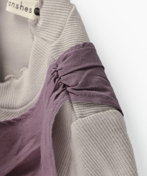 BRANSHES（ブランシェス）の「【ペア】レース重ね着風長袖Tシャツ（Tシャツ/カットソー・キッズ・ベージュ/パープル・100cm/90cm/130cm/140cm/150cm/110cm/120cm）」の14枚目の写真