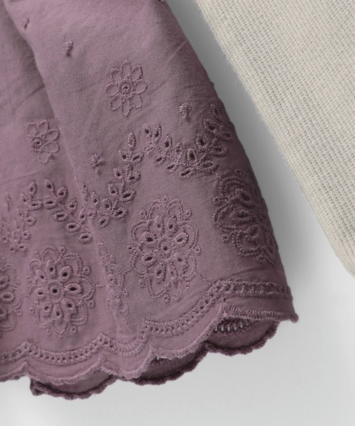 BRANSHES（ブランシェス）の「【ペア】レース重ね着風長袖Tシャツ（Tシャツ/カットソー・キッズ・ベージュ/パープル・100cm/90cm/130cm/140cm/150cm/110cm/120cm）」の20枚目の写真