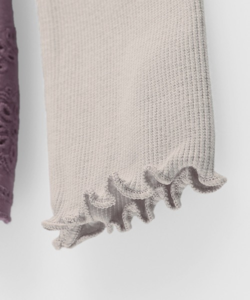 BRANSHES（ブランシェス）の「【ペア】レース重ね着風長袖Tシャツ（Tシャツ/カットソー・キッズ・ベージュ/パープル・100cm/90cm/130cm/140cm/150cm/110cm/120cm）」の17枚目の写真