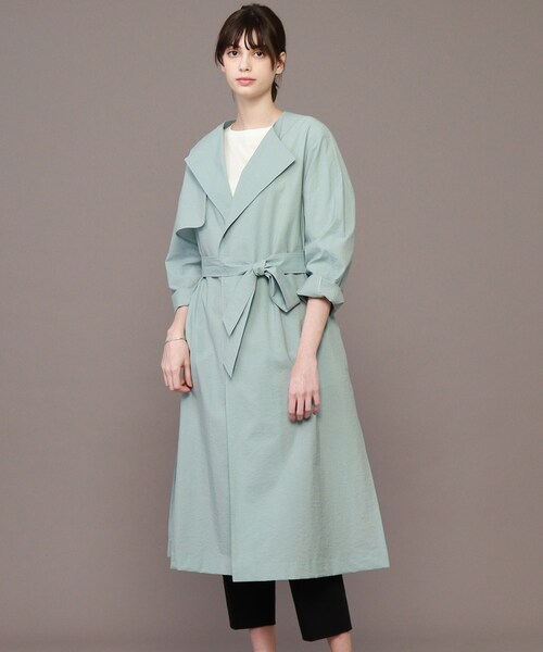 DRESSTERIOR（ドレステリア）の「◆【web Domani/mi-mollet掲載】タイプライターコート（ノーカラーコート・レディース・ブラック/サックスブルー/ライトベージュ・38）」の4枚目の写真