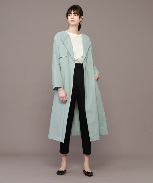 DRESSTERIOR（ドレステリア）の「◆【web Domani/mi-mollet掲載】タイプライターコート（ノーカラーコート・レディース・ブラック/サックスブルー/ライトベージュ・38）」の9枚目の写真