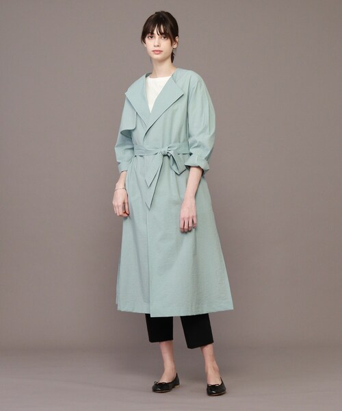 DRESSTERIOR（ドレステリア）の「◆【web Domani/mi-mollet掲載】タイプライターコート（ノーカラーコート・レディース・ブラック/サックスブルー/ライトベージュ・38）」の13枚目の写真